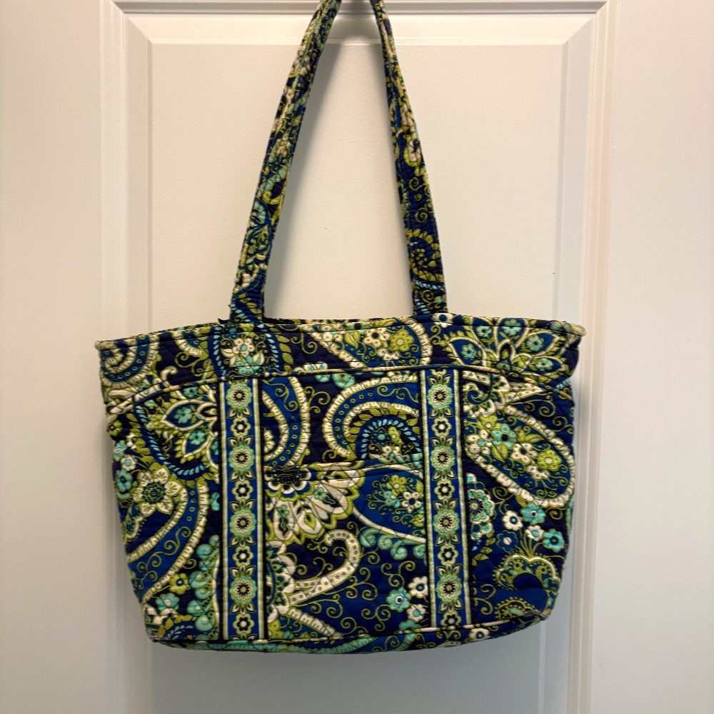 Vera Bradley Rhythm & Blues (Retired) Two Handle Medium Sized Tote Bag EUC - Picture 2 of 7
